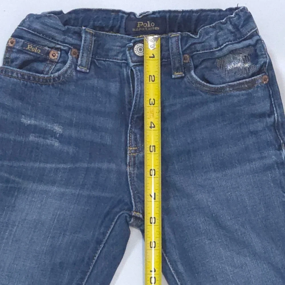 Polo Ralph Lauren Kids Sullivan Slim Distressed Jeans 6 Medium Wash Adjustable